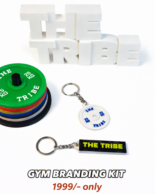Custom Gym Branding Pack – Plates, Keychains & Table Sign | Gym Merchandise Combo