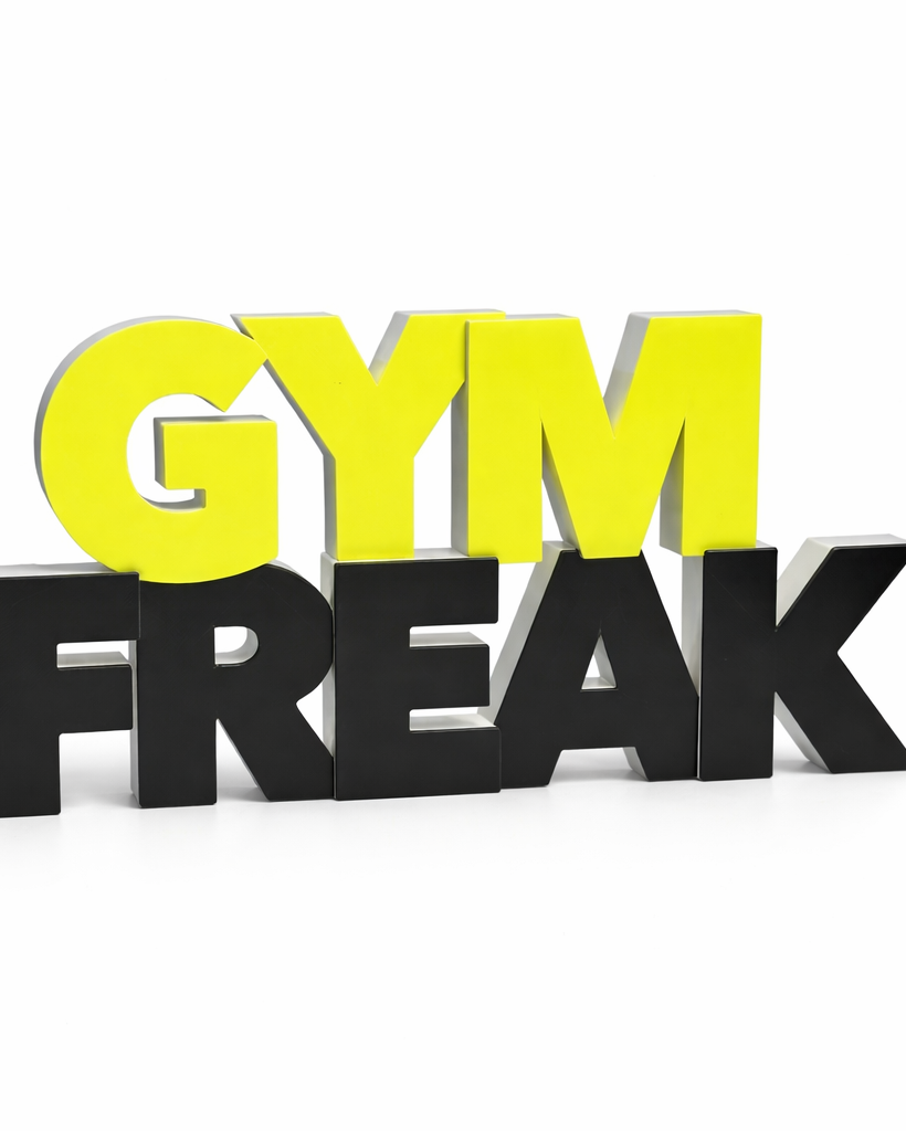 GYM FREAK Desk Sign | Motivational Table Decor for Gym Lovers (8 × 4 Inch)