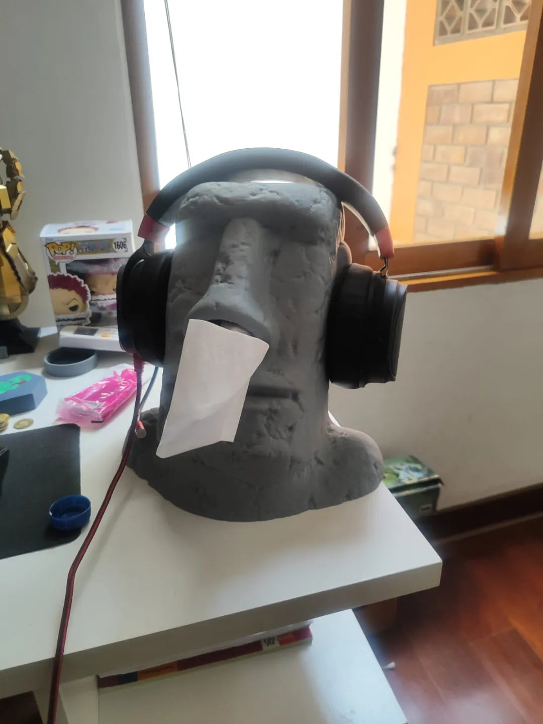 Moai Tissue Box and HeadPhone Holder