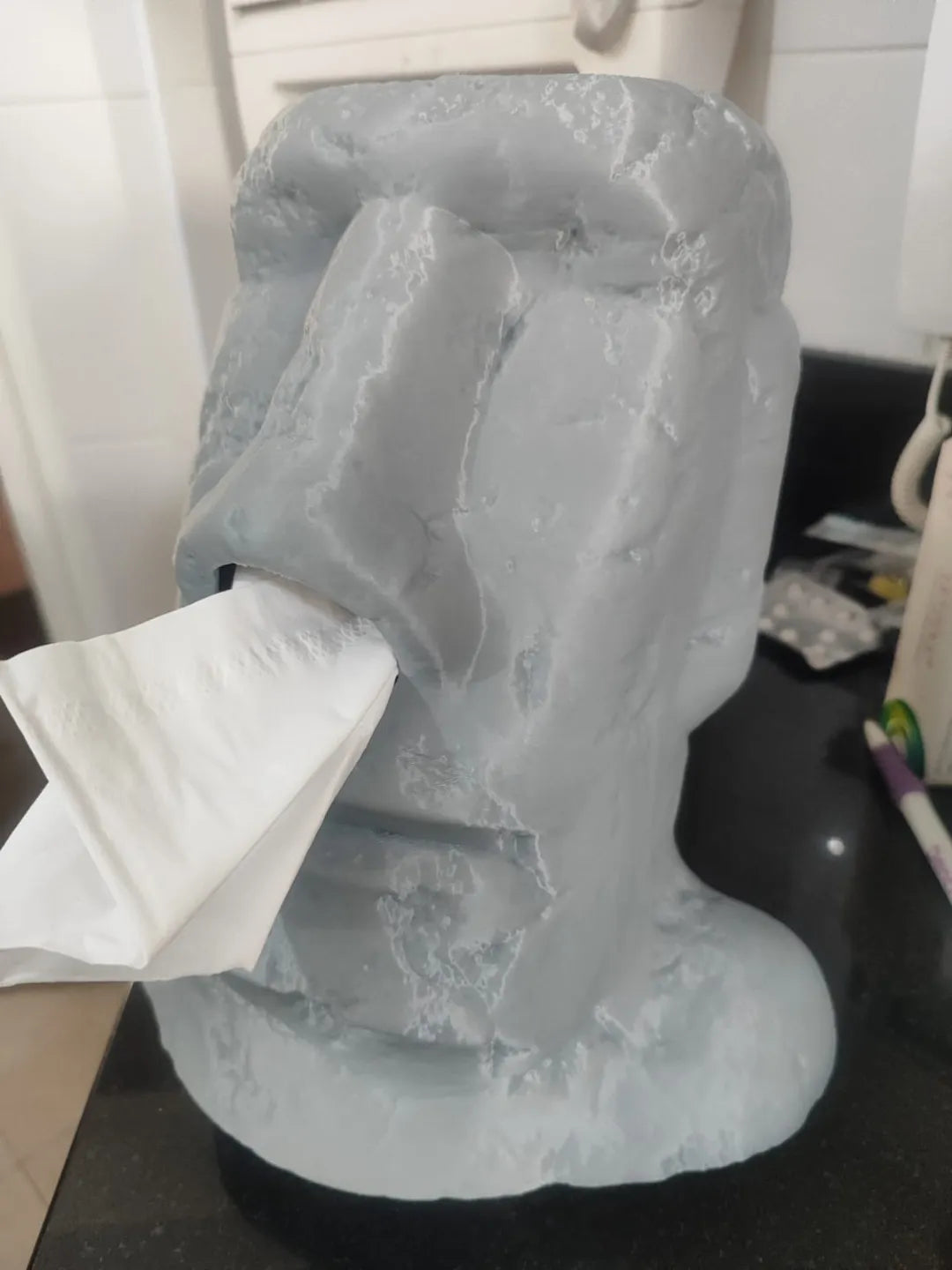 Moai Tissue Box and HeadPhone Holder