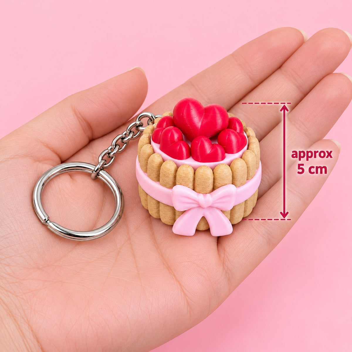 Heart Cake clicker keychain, 3D printed