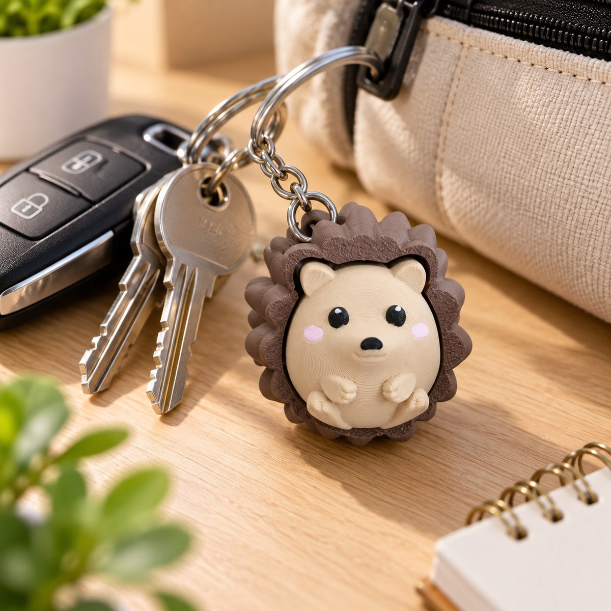 Hedgehog clicker keychain, 3D printed
