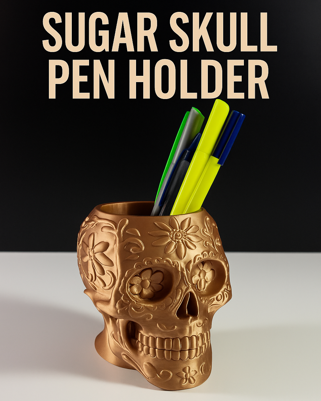 Sugar Skull Pen Stand