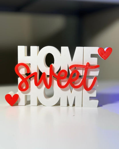 Home Sweet Home Desk Sign | Decorative Table Decor for Home & Shelf (8 × 8 Inch)