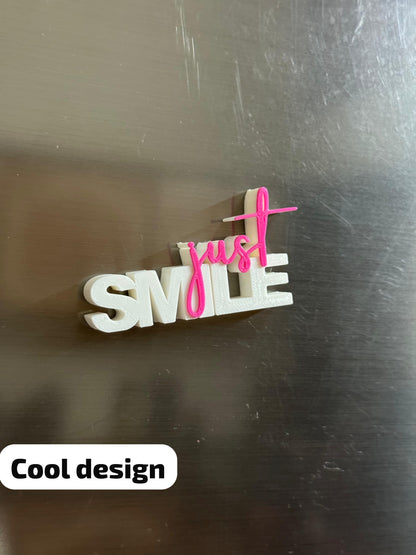 😊 Just Smile Fridge Magnet – Yellow / Pink