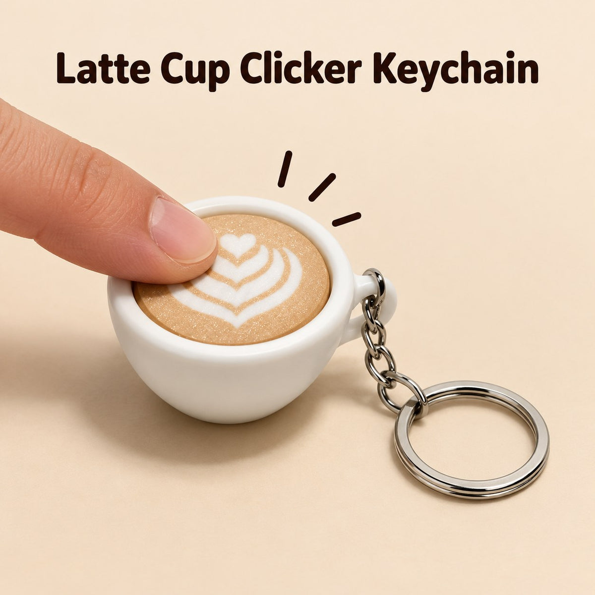 Latte Cup clicker keychain, 3D printed
