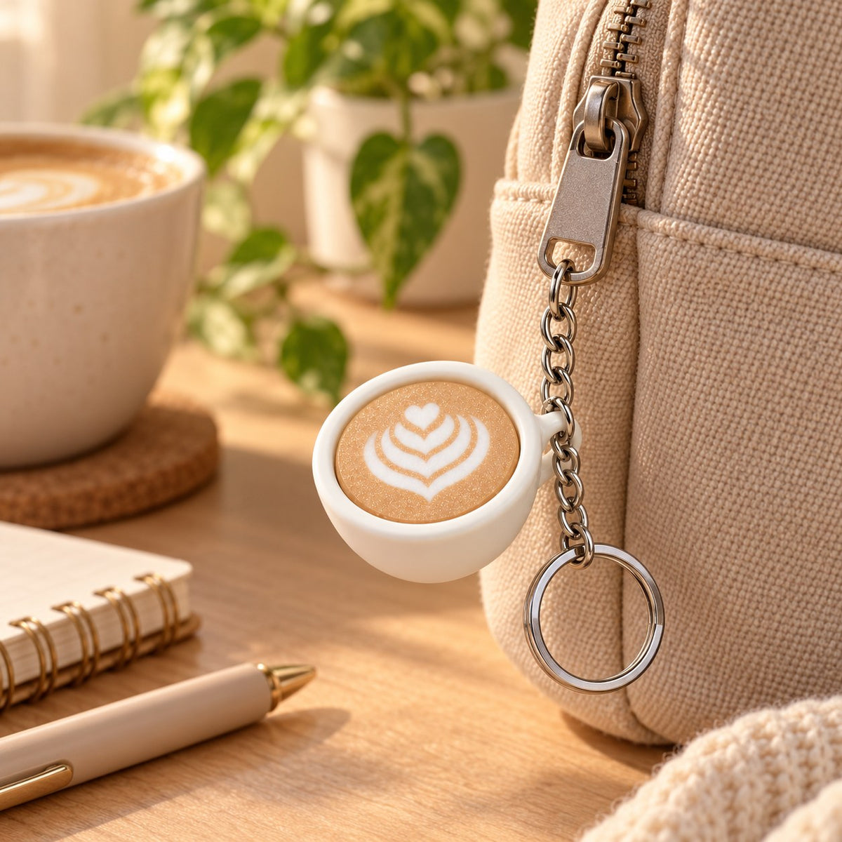 Latte Cup clicker keychain, 3D printed