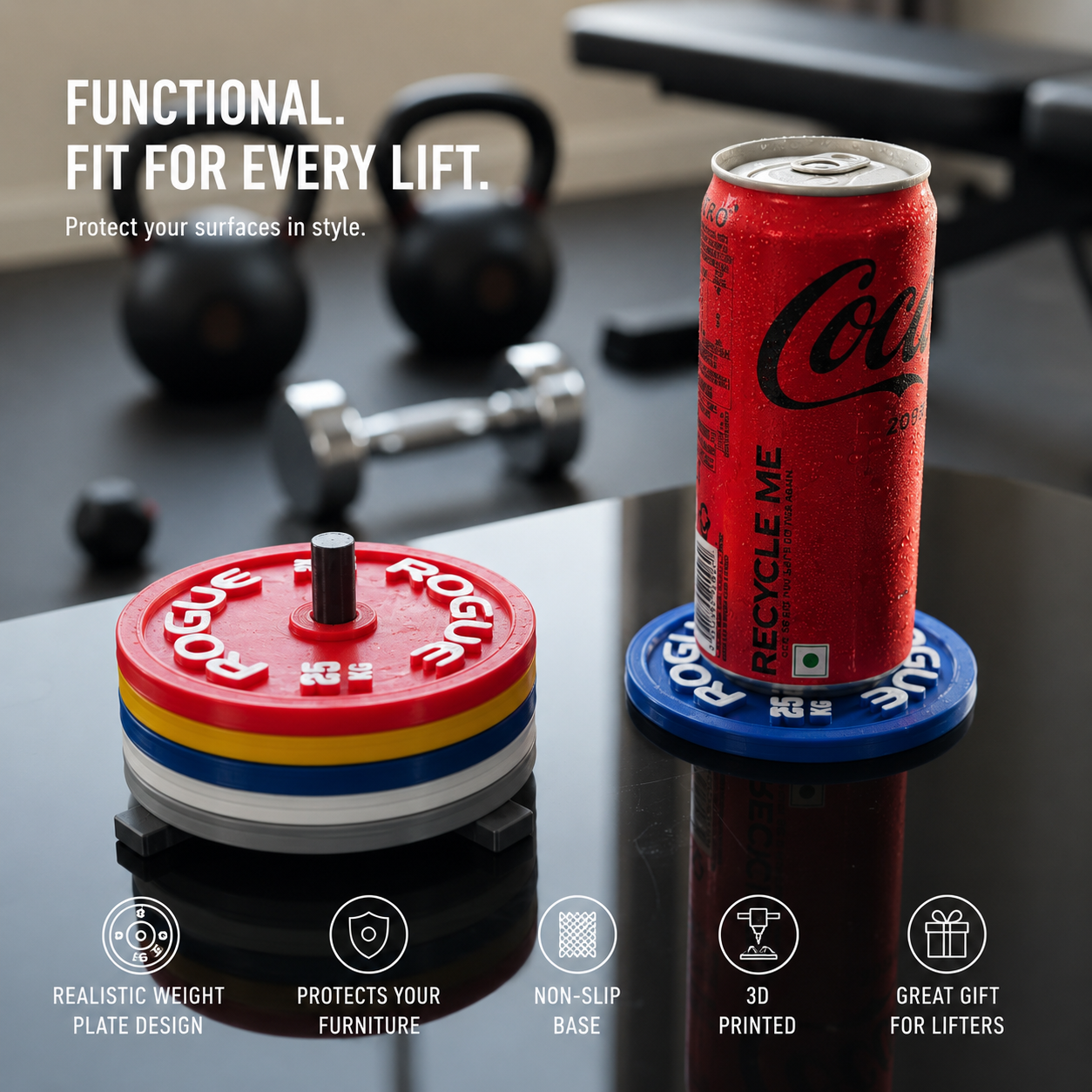 Gym Plate Coasters Set of 5 – Novelty Boy