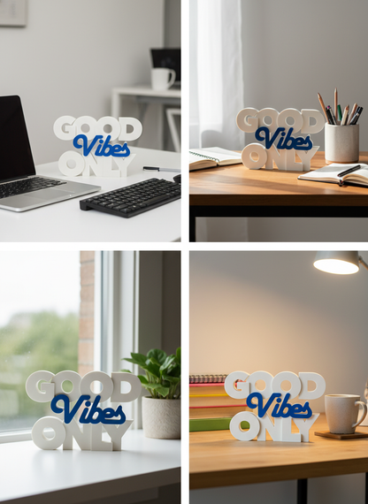 Good Vibes Only Table Sign | Modern Desk & Home Decor