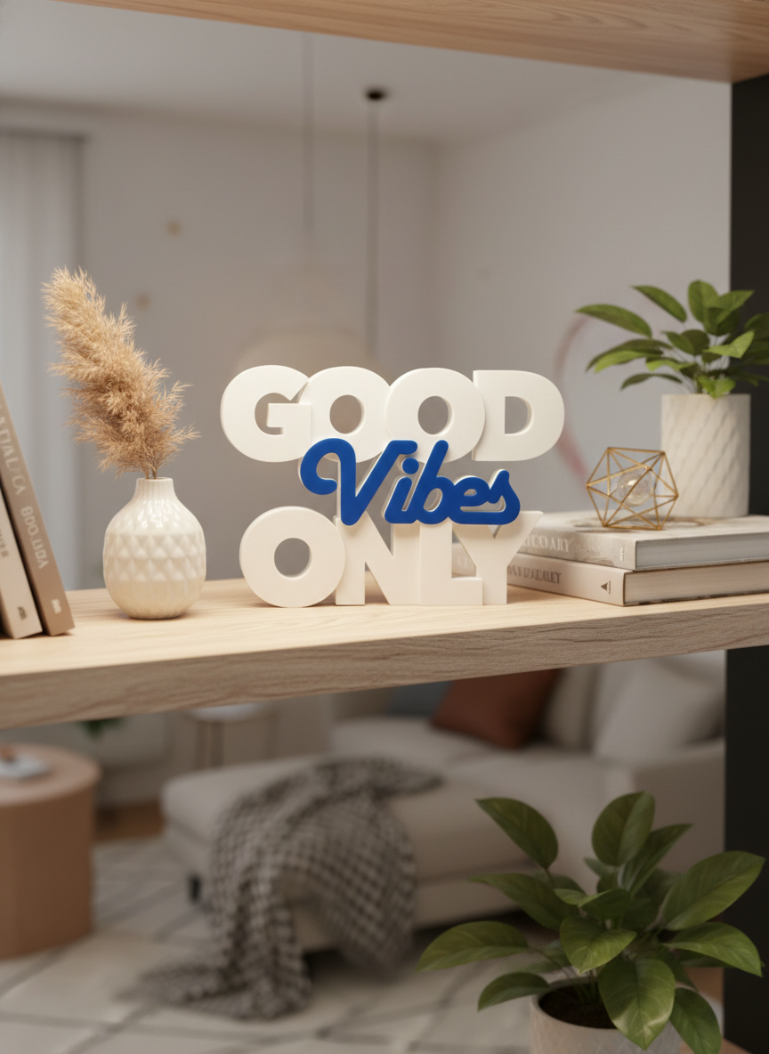 Good Vibes Only Table Sign | Modern Desk & Home Decor