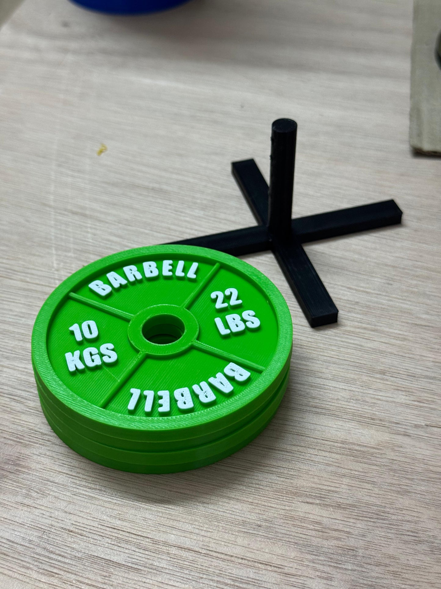 Gym Plate Coasters – Set of 4 Plates with Stand