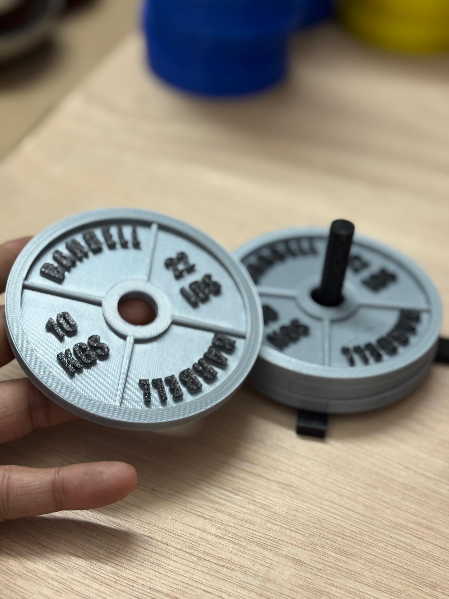 Gym Plate Coasters – Set of 4 Plates with Stand