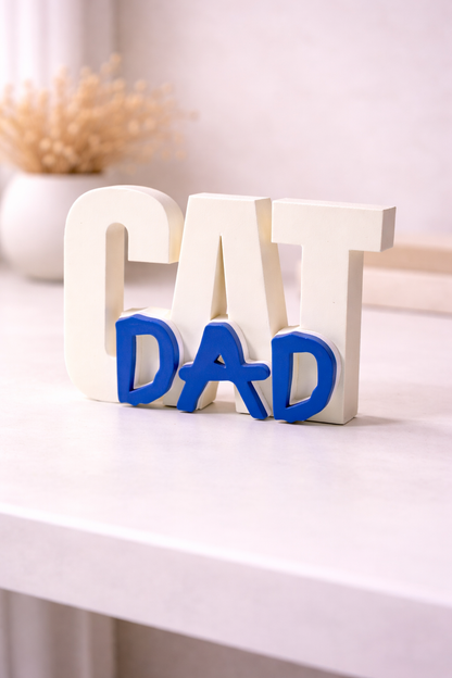 Cat Dad Table Sign | Decorative Desk & Shelf Decor for Cat Lovers
