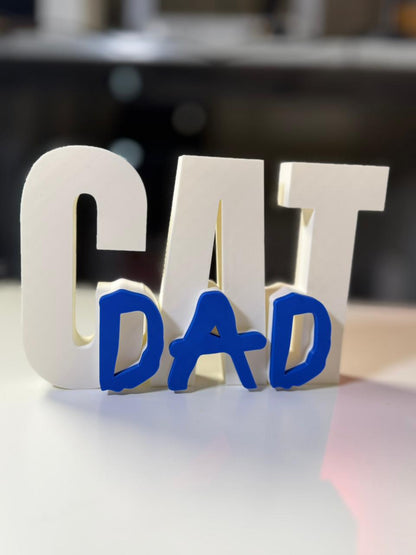 Cat Dad Table Sign | Decorative Desk & Shelf Decor for Cat Lovers