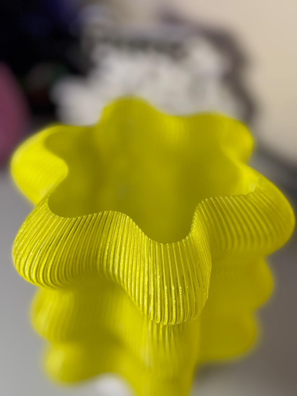 JYA Yellow Wavy Mood Lamp – Aesthetic Bedside Table Light for Bedroom, Desk & Home Decor