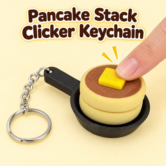 Pancake Stack clicker keychain, 3D printed