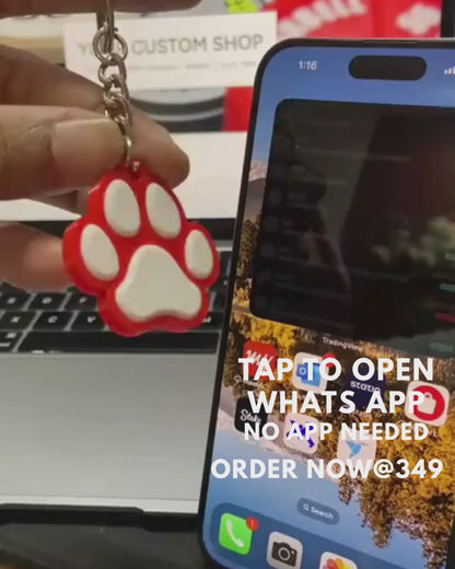 Dog Paw NFC Keychain – Tap to Share Your Contact or Social Links