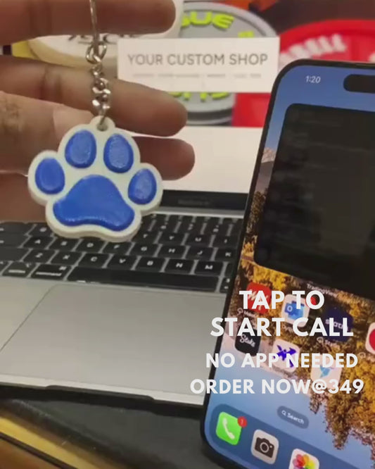 Dog Paw NFC Keychain – Tap to Share Your Contact or Social Links