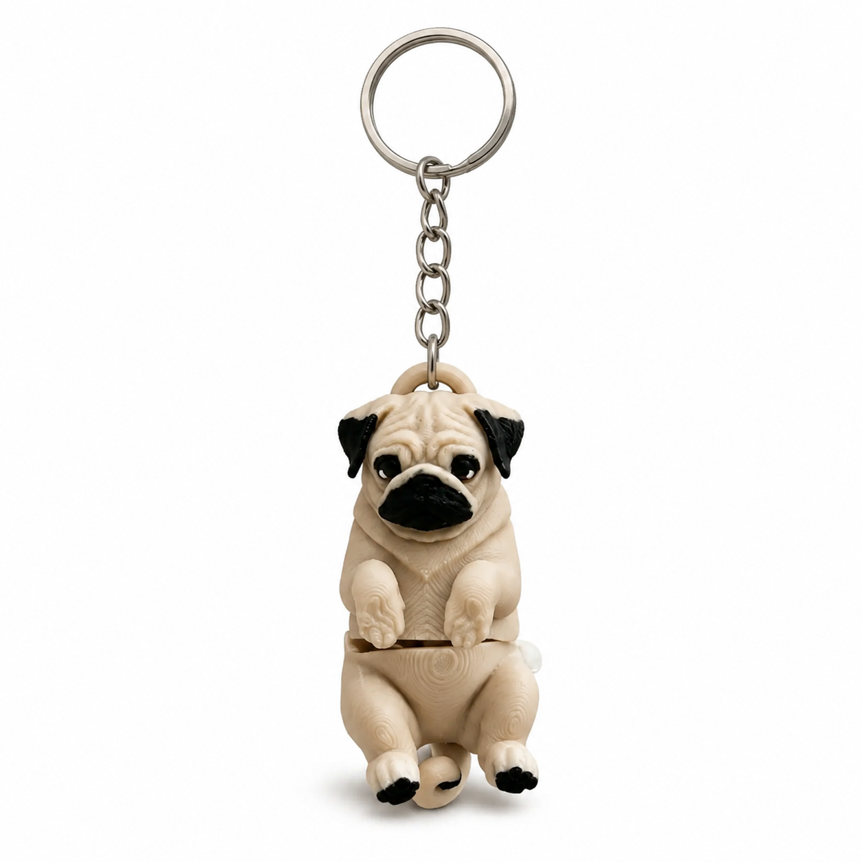 Pug dog charm on white background