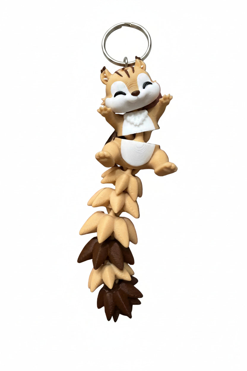 Cute Squirrel Bag Charm Keychain | Kawaii Articulated Animal Charm for Girls & Kids