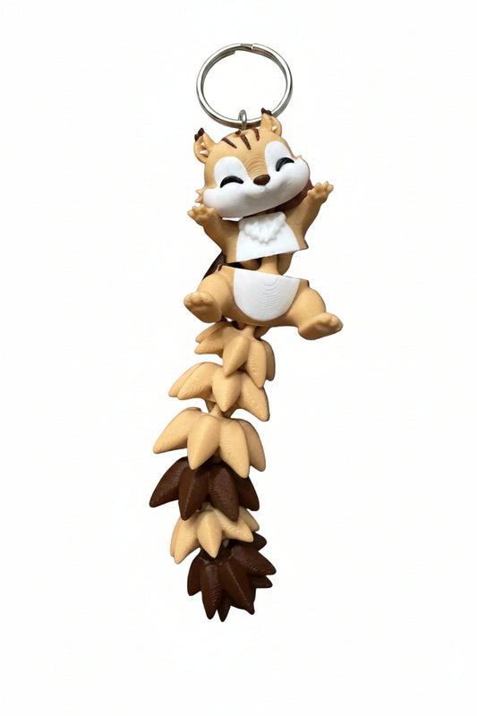 Cute Squirrel Bag Charm Keychain | Kawaii Articulated Animal Charm for Girls & Kids