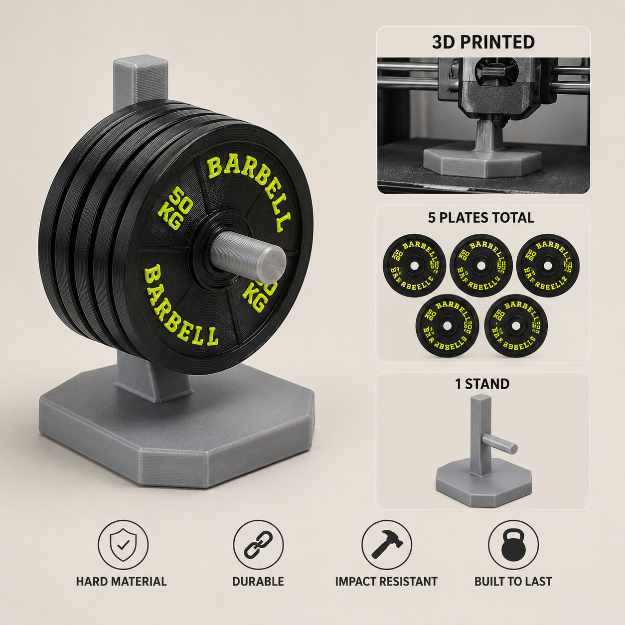 5-Plate Gym Coaster Set – Novelty Boy