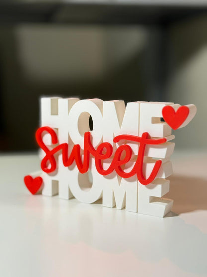 Home Sweet Home Desk Sign | Decorative Table Decor for Home & Shelf (8 × 8 Inch)
