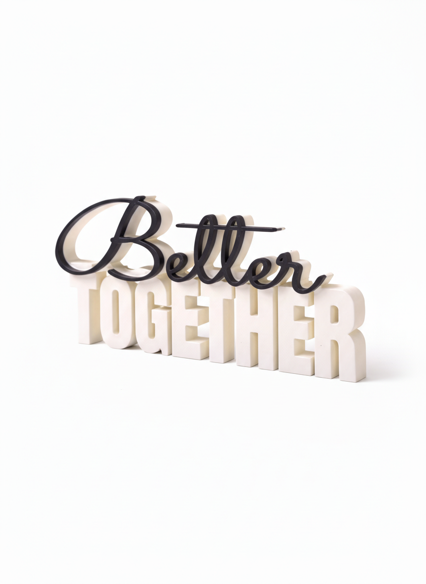 Better Together Table Sign | Decorative Desk and Shelf Decor
