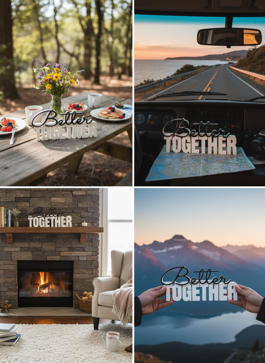 Better Together Table Sign | Decorative Desk and Shelf Decor