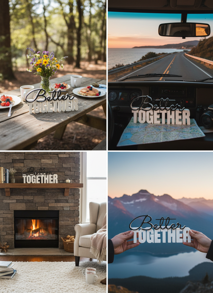 Better Together Table Sign | Decorative Desk and Shelf Decor