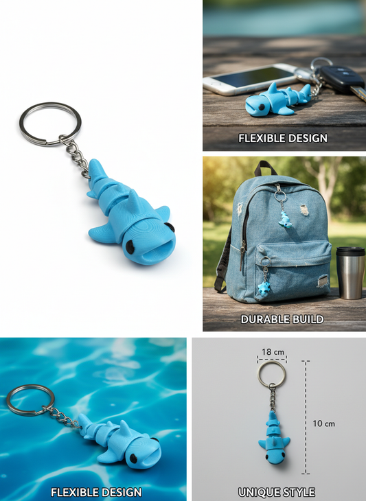 Flexi Shark Keychain | Pocket Pet Toy
