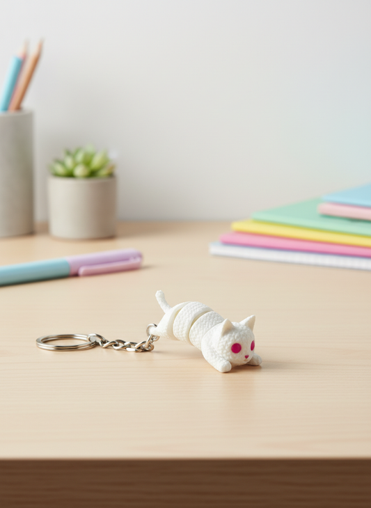 Flexi Kitty – White Fur & Pink-Eyed Purrfection! 🐱💖