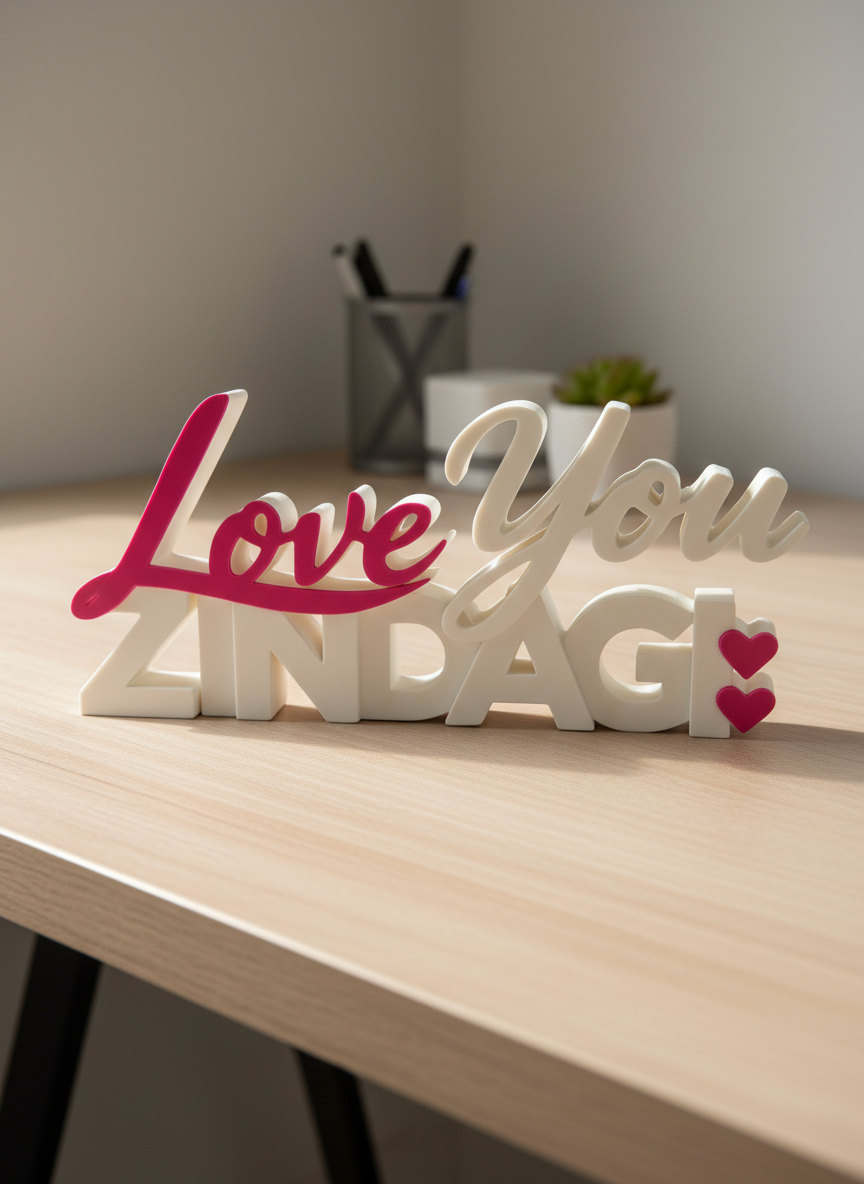 Love You Zindagi Table Sign – Novelty Boy