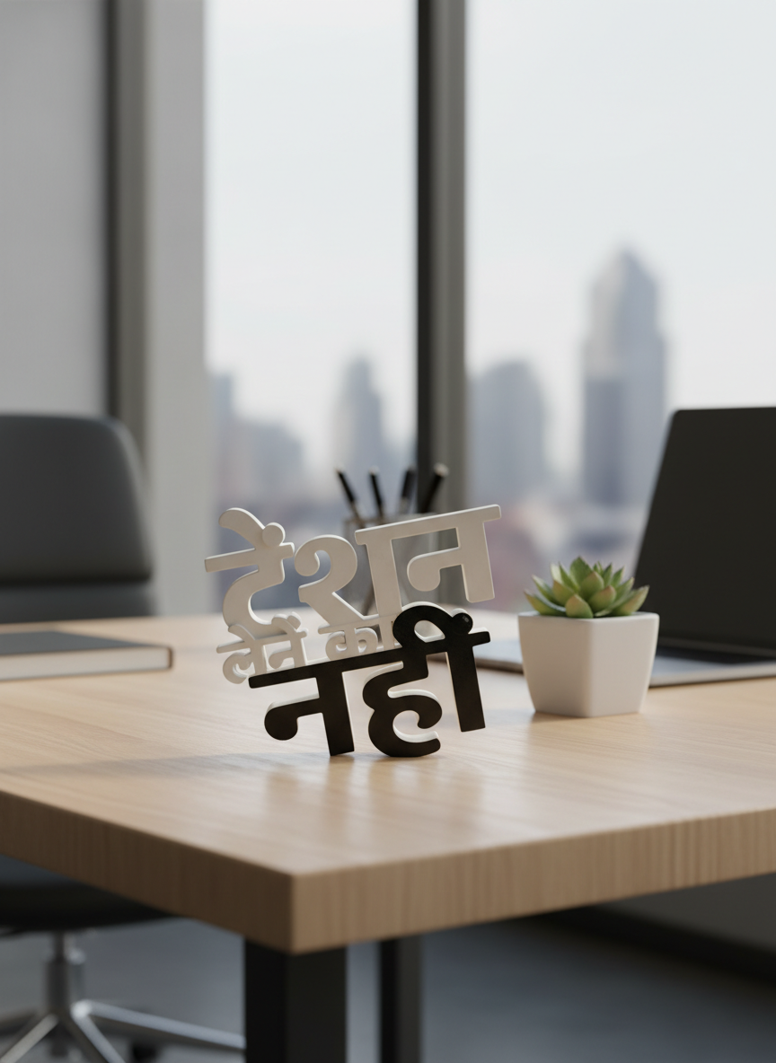 Tension Lene Ka Nahi Table Sign