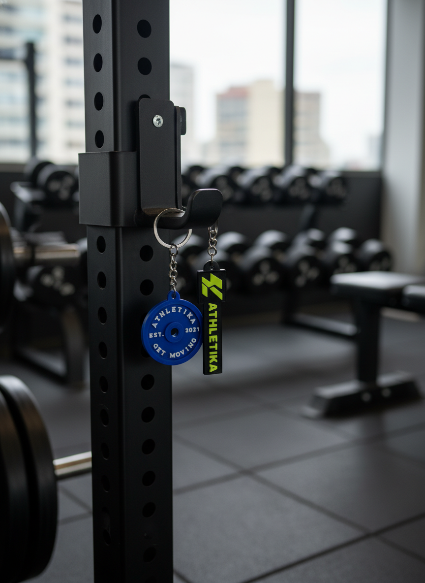 Custom Gym Branding Pack – Plates, Keychains & Table Sign | Gym Merchandise Combo