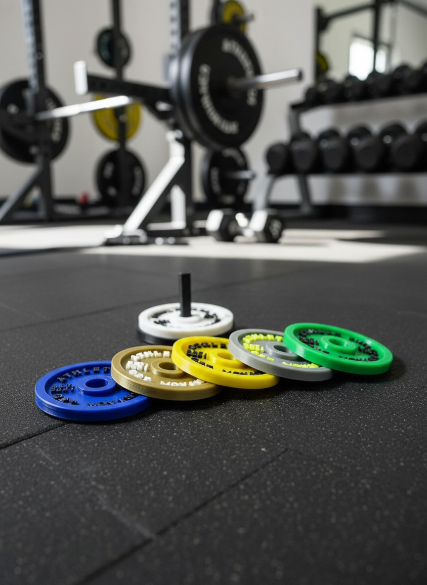 Custom Gym Branding Pack – Plates, Keychains & Table Sign | Gym Merchandise Combo