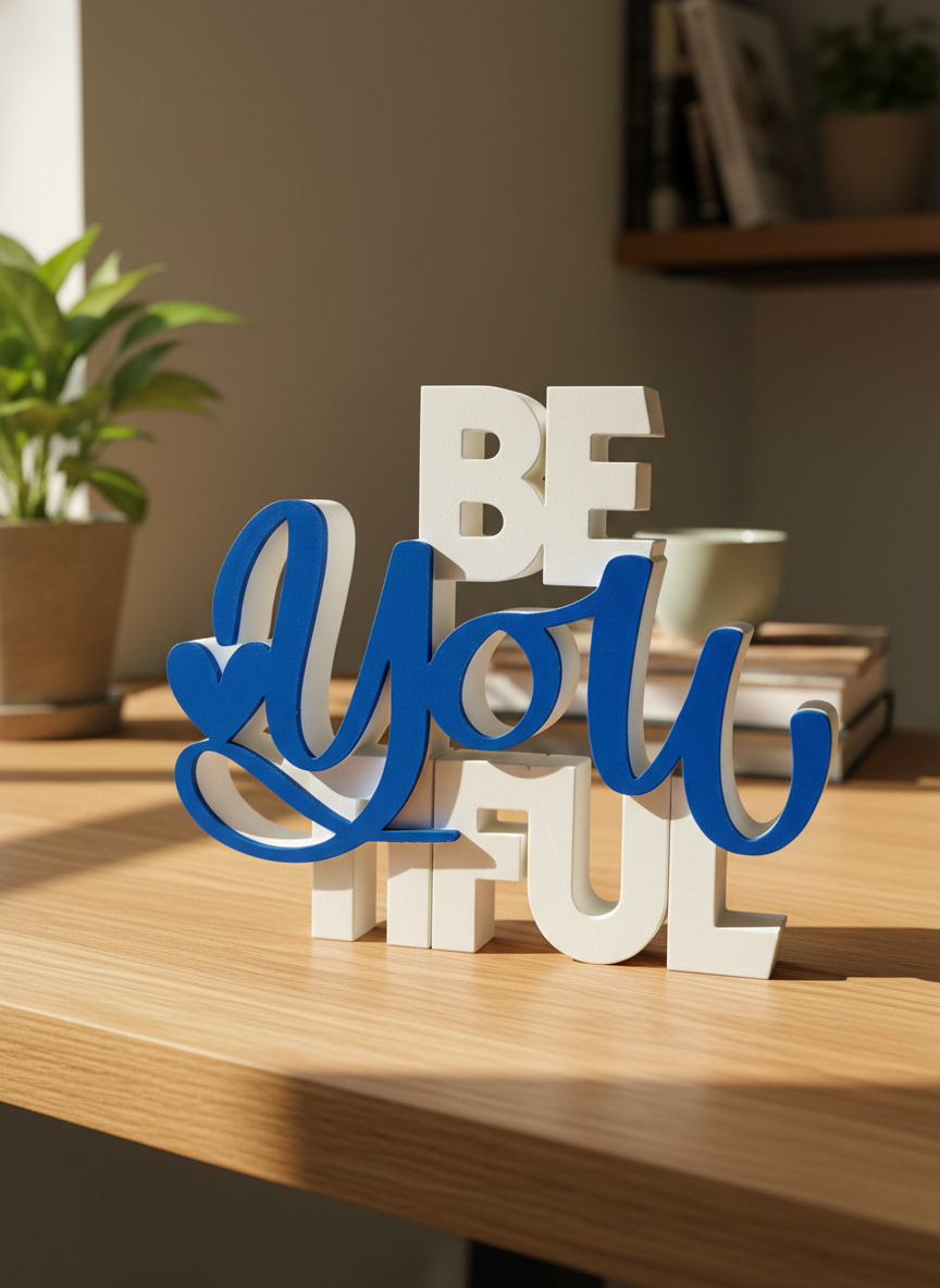 Be You Tiful Table Sign | Aesthetic Desk & Home Décor Quote