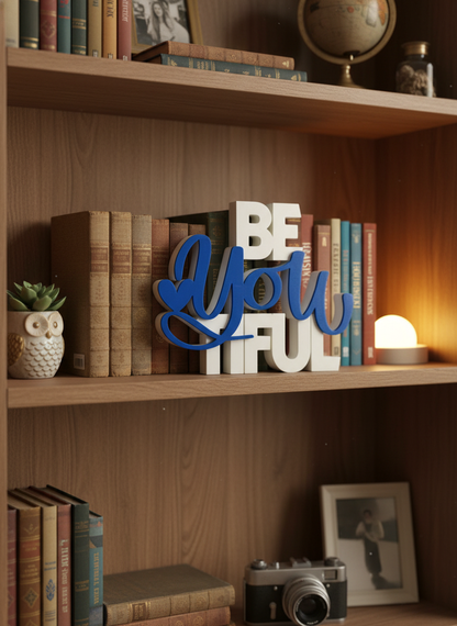 Be You Tiful Table Sign | Aesthetic Desk & Home Décor Quote