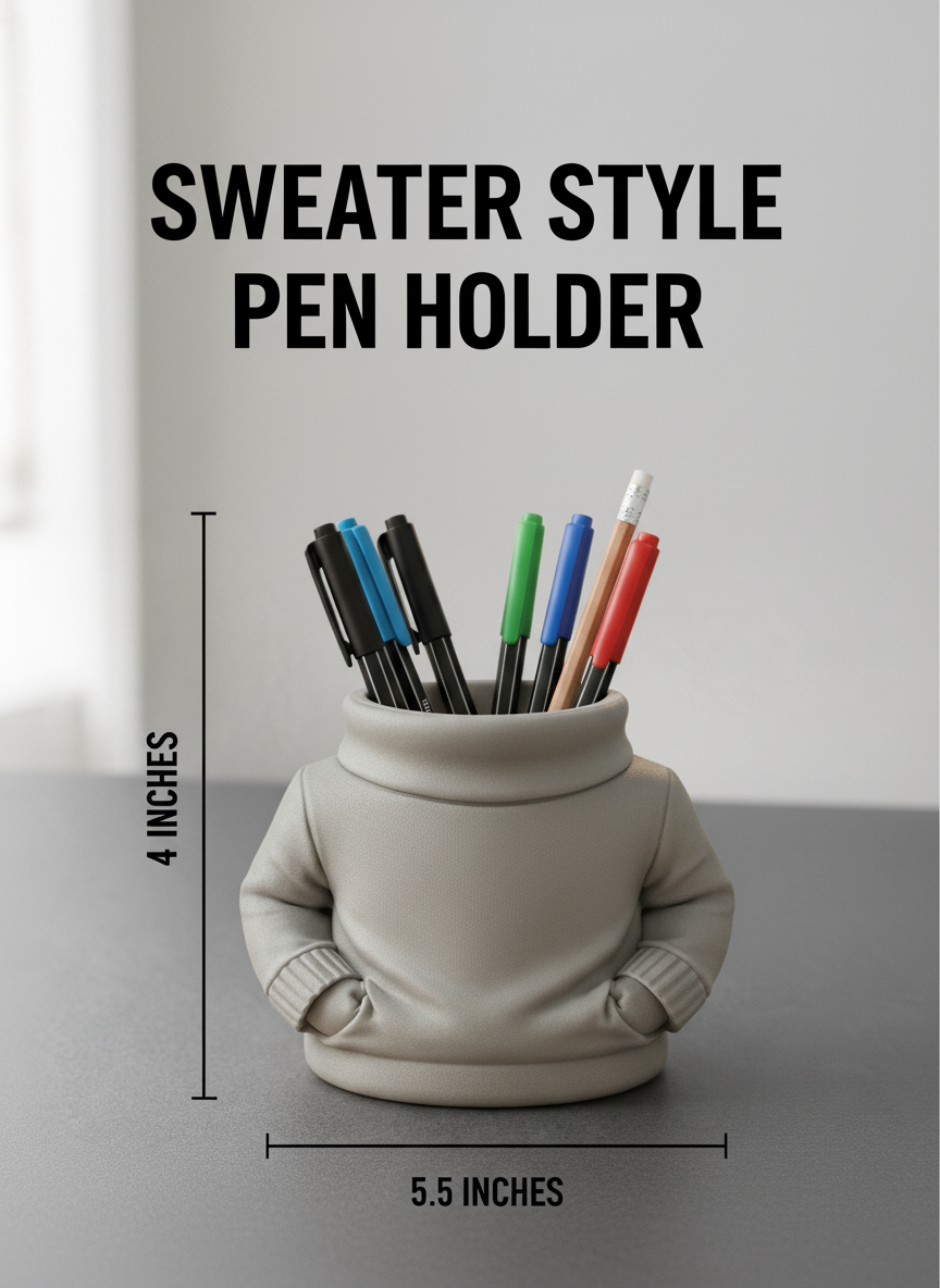 Hoodie-Shaped Pen Holder | Modern Desk Organizer with Unique Design
