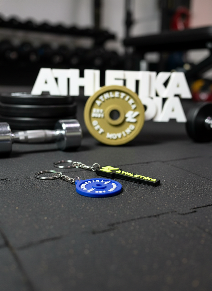 Custom Gym Branding Pack – Plates, Keychains & Table Sign | Gym Merchandise Combo