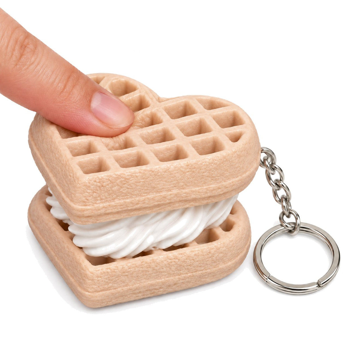 Golden Heart Waffle clicker keychain, 3D printed