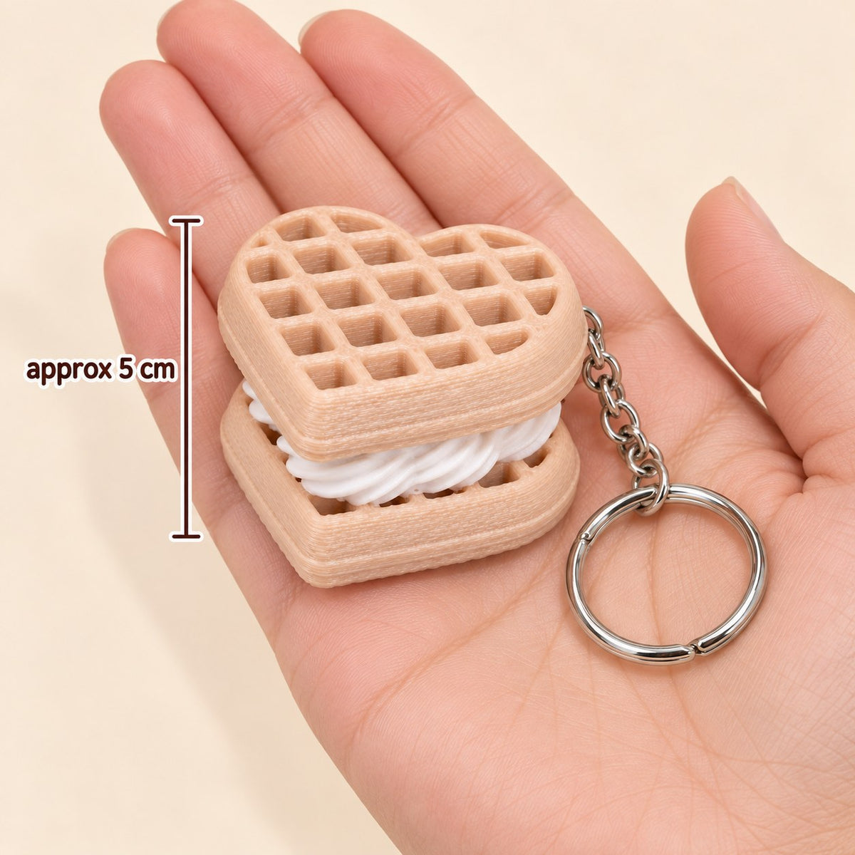 Golden Heart Waffle clicker keychain, 3D printed